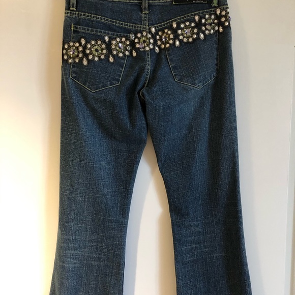 Swarovski Crystal stunning Statement Jeans Flared size 25 - Picture 8 of 8